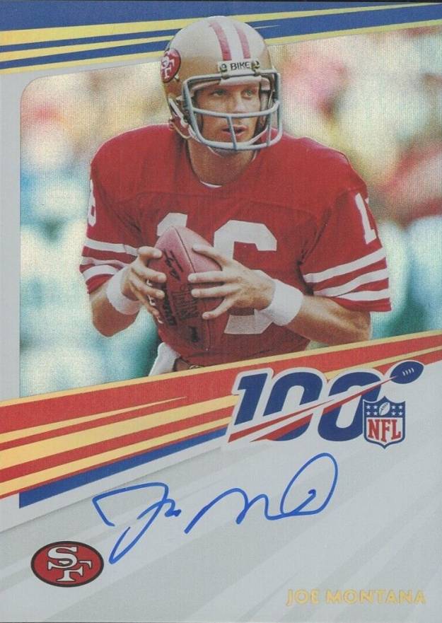 2020 Panini Chronicles NFL 100 Signatures Joe Montana #JM Football Card