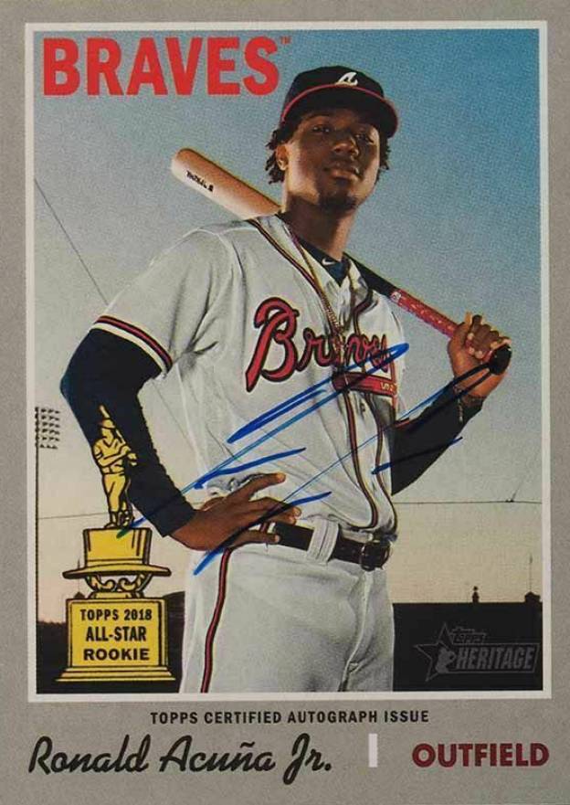 2019 Topps Heritage Real One Autographs Ronald Acuna Jr. #RA Baseball Card