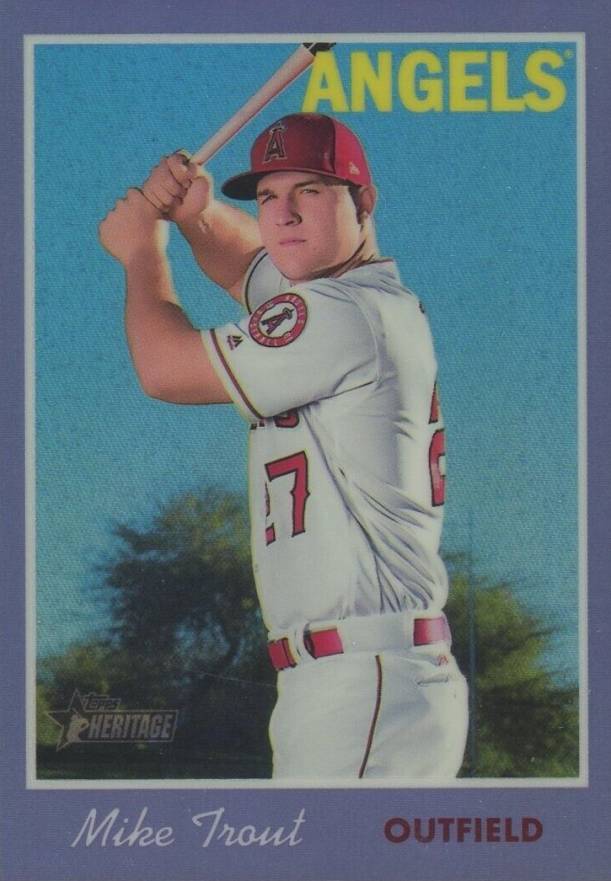 2019 Topps Heritage Mike Trout #485 Baseball Card