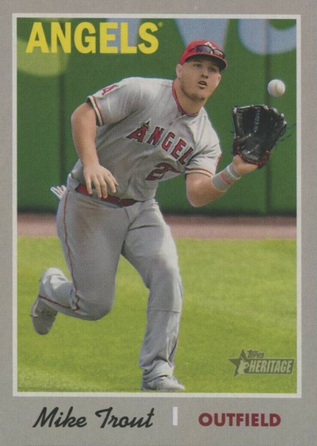 2019 Topps Heritage Mike Trout #485 Baseball Card