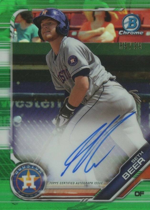 2019 Bowman Chrome Prospects Autographs Seth Beer #CPASB Baseball Card