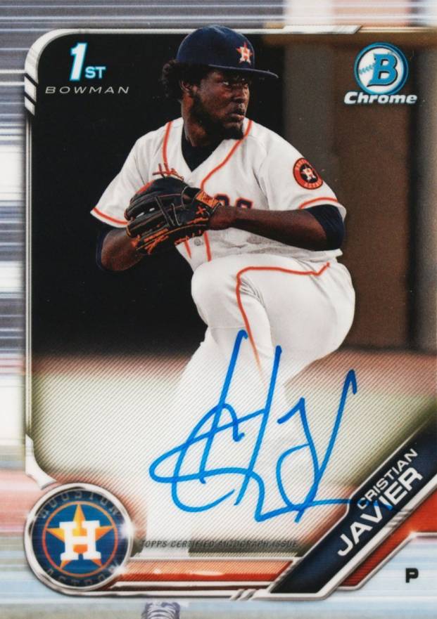 2019 Bowman Chrome Prospects Autographs Cristian Javier #CPACJ Baseball Card