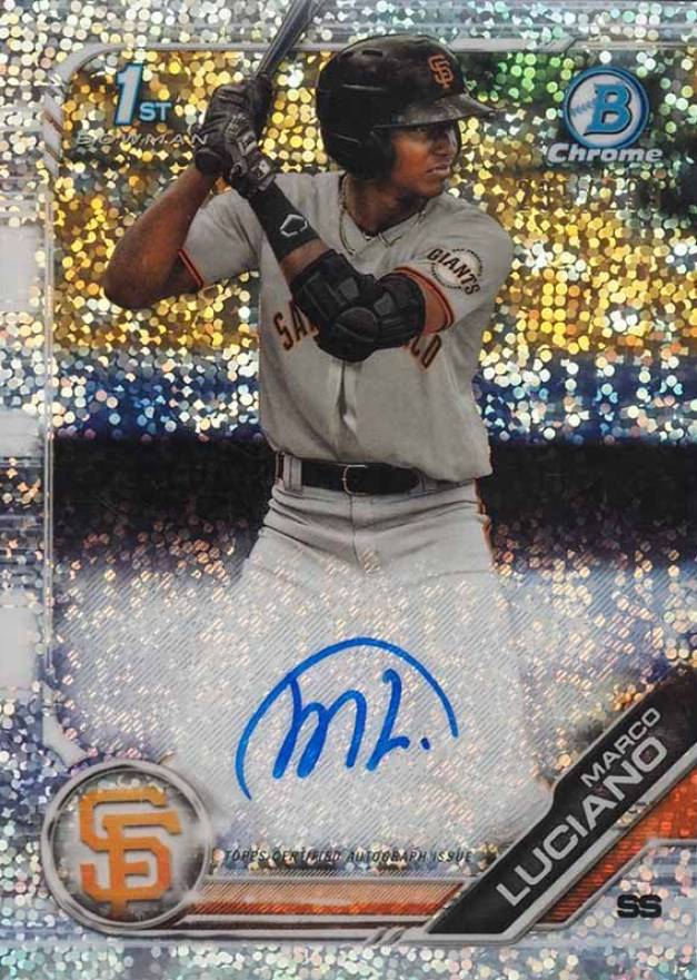 2019 Bowman Prospect Autographs Chrome Marco Luciano #ML Baseball Card