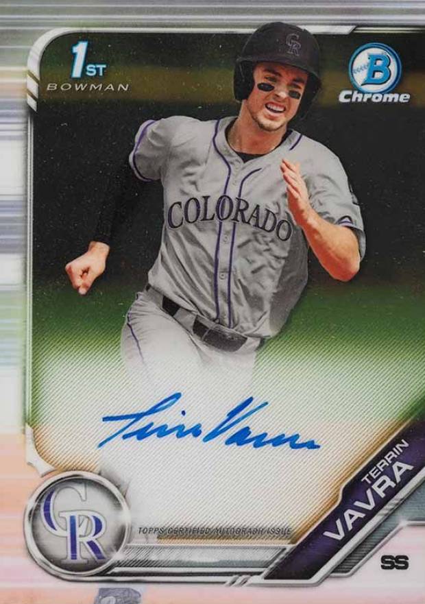 2019 Bowman Chrome Prospects Autographs Terrin Vavra #CPATV Baseball Card