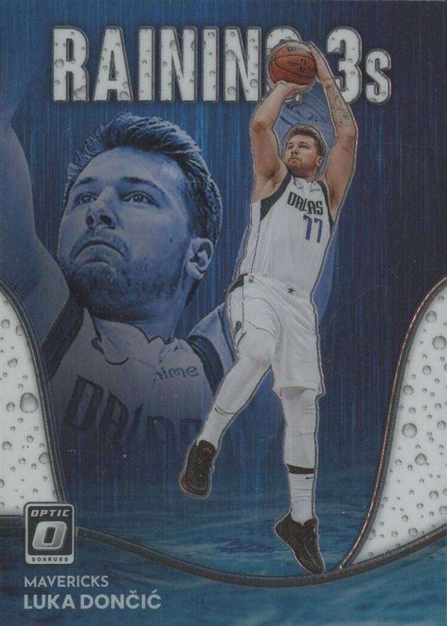 2022 Panini Donruss Optic Raining 3S Luka Doncic #7 Basketball Card