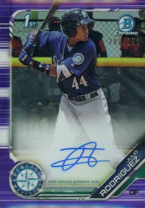 2019 Bowman Prospect Autographs Chrome Julio Rodriguez #JRO Baseball Card