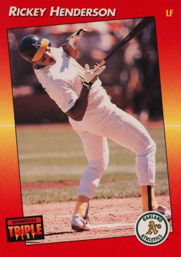 1992 Donruss Triple Play Rickey Henderson #63 Baseball Card