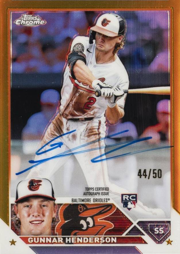 2023 Topps Chrome Rookie Autograph Gunnar Henderson #RAGHE Baseball Card