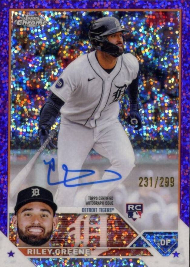 2023 Topps Chrome Rookie Autograph Riley Greene #RARG Baseball Card