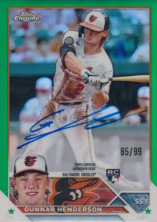 2023 Topps Chrome Rookie Autograph Gunnar Henderson #RAGHE Baseball Card