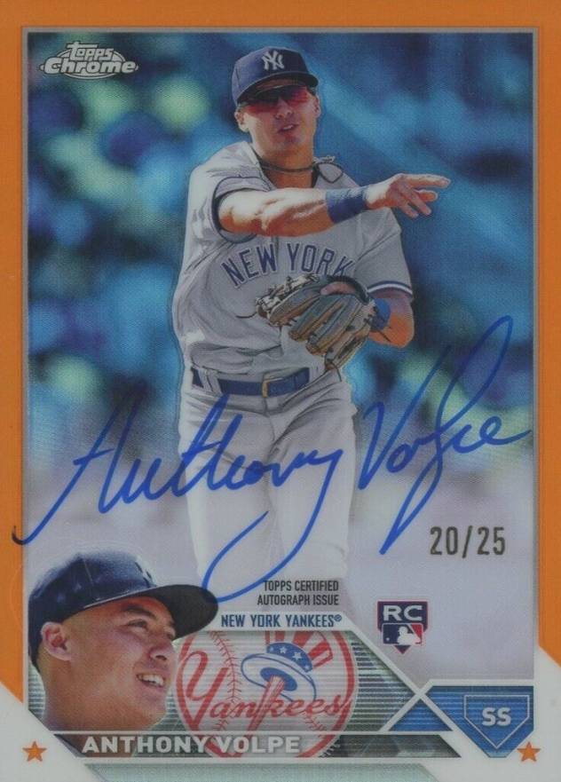 2023 Topps Chrome Rookie Autograph Anthony Volpe #RAAV Baseball Card