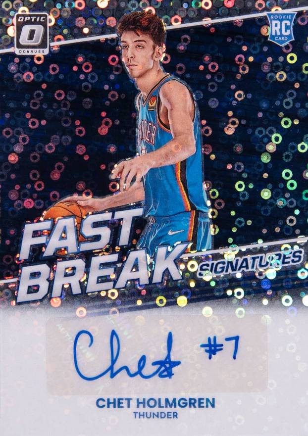 2022 Panini Donruss Optic Fast Break Signatures Chet Holmgren #FBSCHG Basketball Card