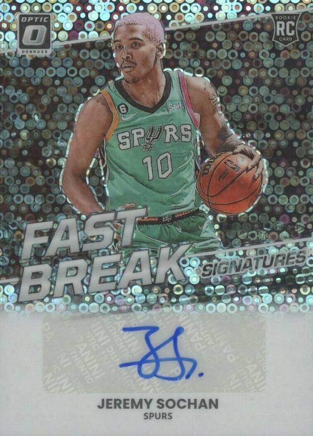 2022 Panini Donruss Optic Fast Break Signatures Jeremy Sochan #FBSJSC Basketball Card