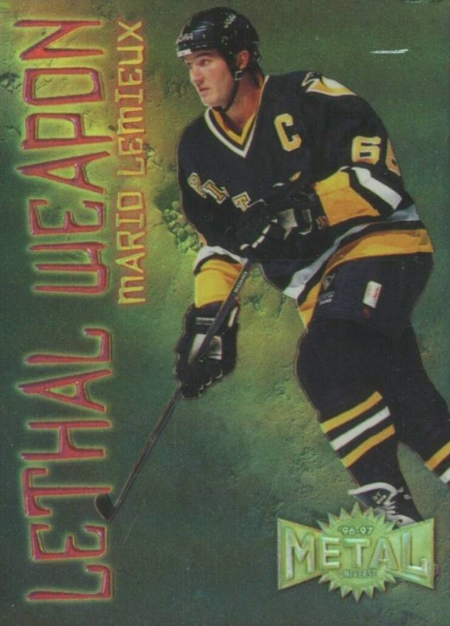 1996 Metal Universe Lethal Weapon Mario Lemieux #11 Hockey Card