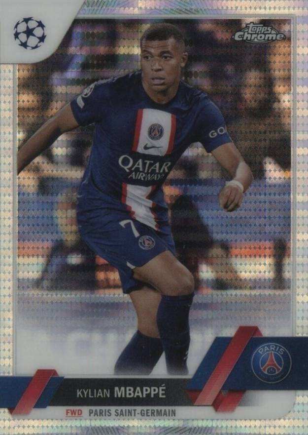 2022 Topps Chrome UEFA Club Competitions Kylian Mbappe #100 Soccer Card