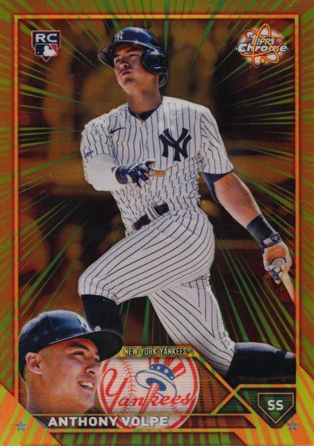 2023 Topps Chrome Radiating Rookies Anthony Volpe #RR18 Baseball Card