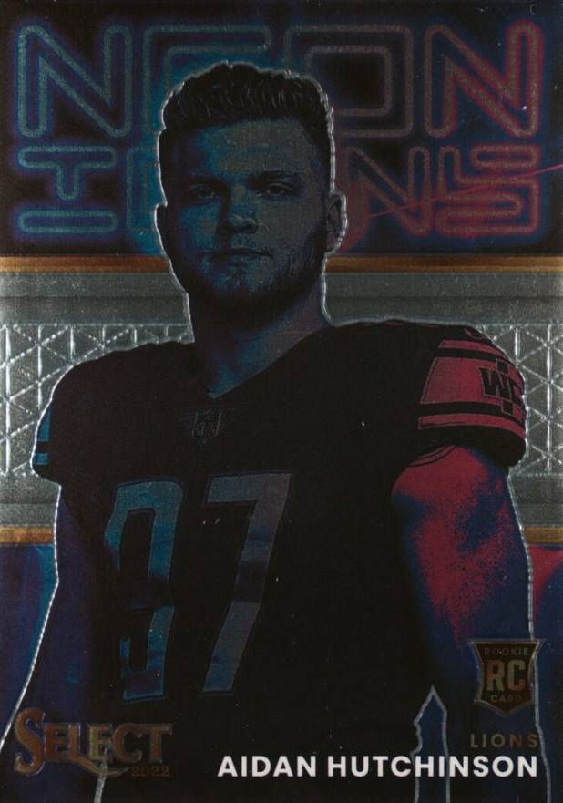 2022 Panini Select Neon Icons Aidan Hutchinson #NI25 Football Card