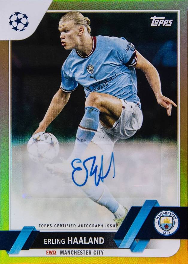 2022 Topps UEFA Club Competitions Autographs Erling Haaland #AEH Soccer Card