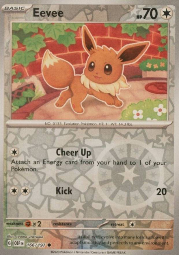 2023 Pokemon Obf EN-Obsidian Flames Eevee #166 TCG Card