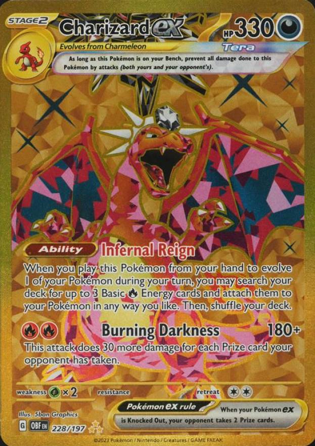 2023 Pokemon Obf EN-Obsidian Flames Charizard EX #228 TCG Card