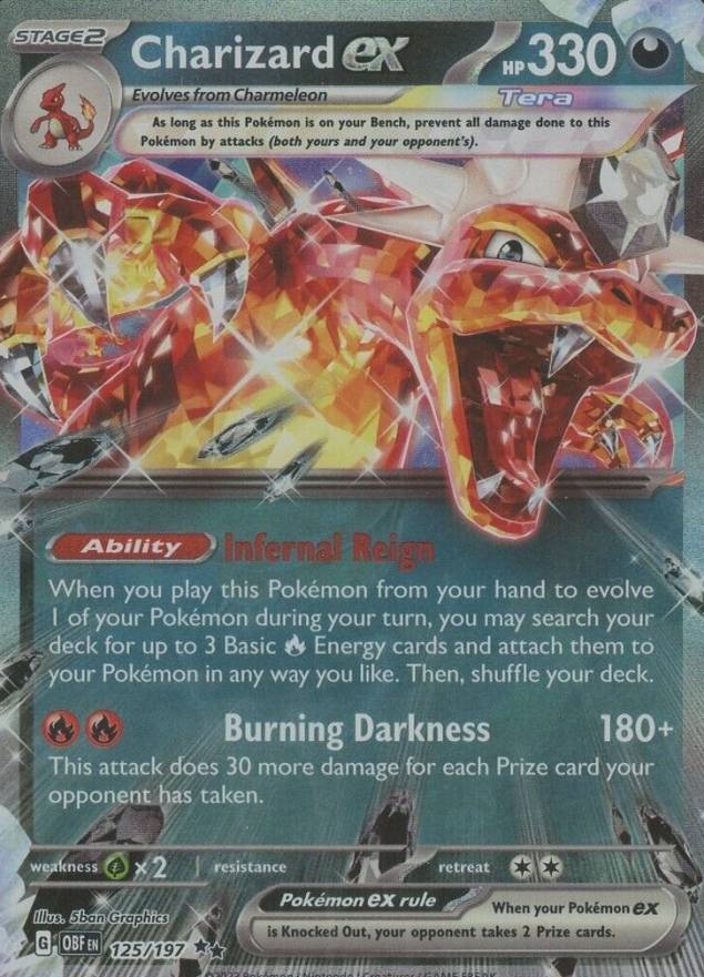 2023 Pokemon Obf EN-Obsidian Flames Charizard EX #125 TCG Card