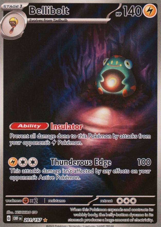 2023 Pokemon Obf EN-Obsidian Flames Bellibolt #201 TCG Card