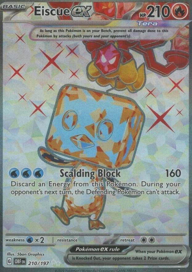 2023 Pokemon Obf EN-Obsidian Flames Eiscue EX #210 TCG Card