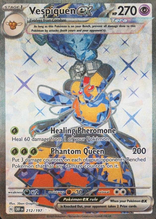 2023 Pokemon Obf EN-Obsidian Flames Vespiquen EX #212 TCG Card