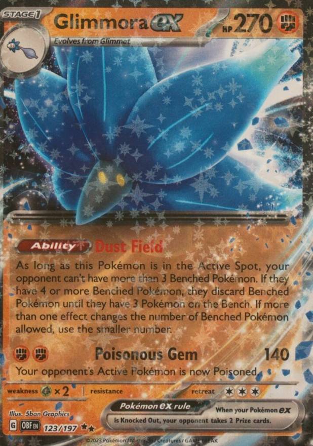 2023 Pokemon Obf EN-Obsidian Flames Glimmora EX #123 TCG Card