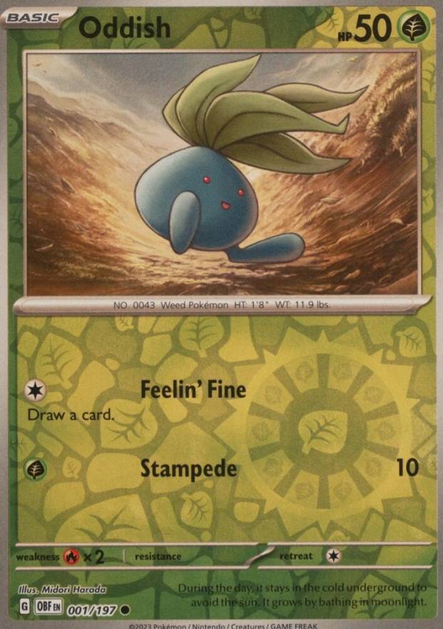 2023 Pokemon Obf EN-Obsidian Flames Oddish #001 TCG Card