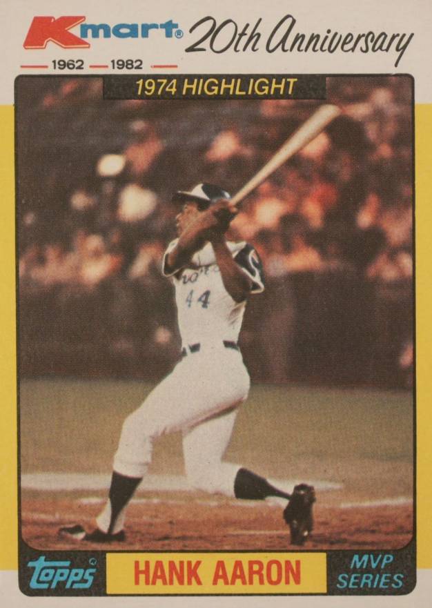 1982 K-Mart 20th Anniversary Hank Aaron #43 Baseball Card