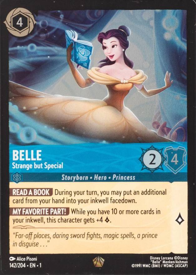 2023 Disney Lorcana EN 1-the First Chapter Belle - Strange But Special #142 Non-Sports Card