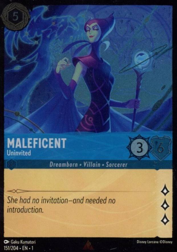 2023 Disney Lorcana EN 1-the First Chapter Maleficent - Uninvited #151 Non-Sports Card