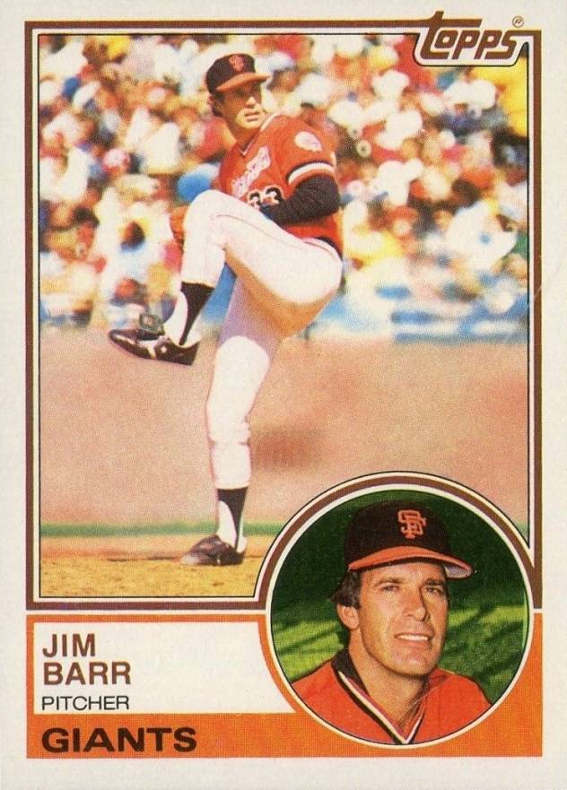 1983 Topps Jim Barr #133 Baseball Card