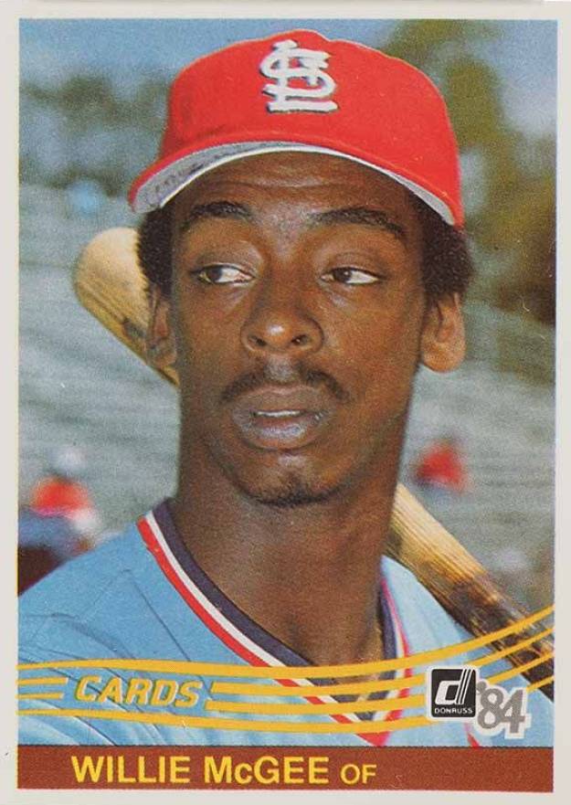 1984 Donruss Willie McGee #353 Baseball Card