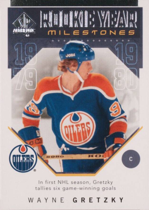 2018 SP Authentic Rookie Year Milestones Wayne Gretzky #RYM-WG Hockey Card