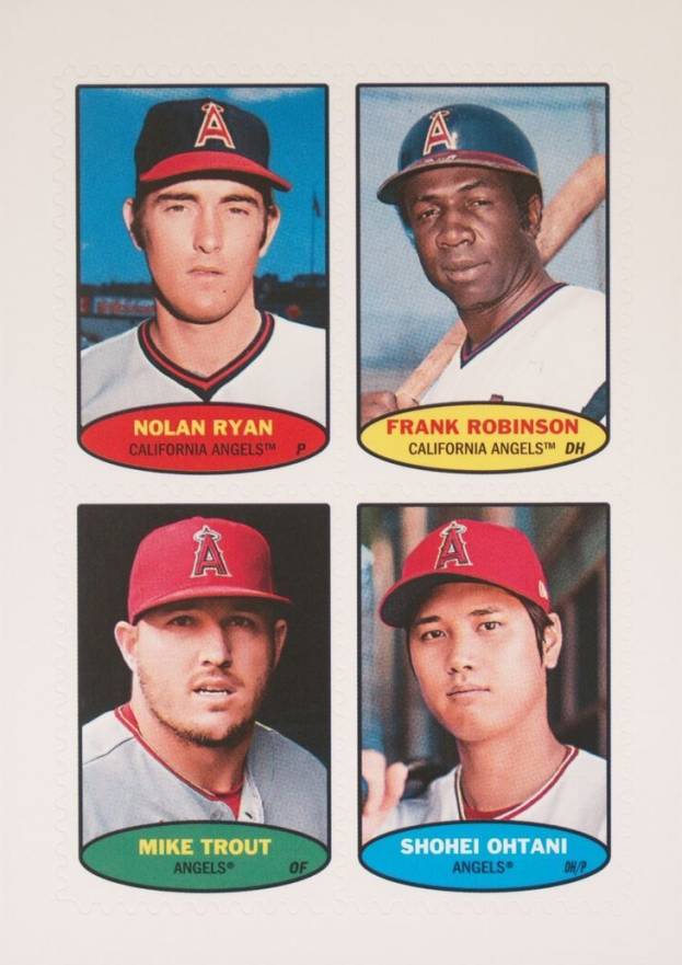 2023 Topps Heritage 1974 Topps Baseball Stamps Frank Robinson/Mike Trout/Nolan Ryan/Shohei Ohtani # Baseball Card