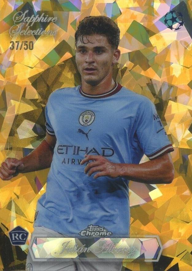 2022 Topps Chrome Sapphire Edition UEFA Club Competitions Sapphire Selections Julian Alvarez #SS19 Soccer Card