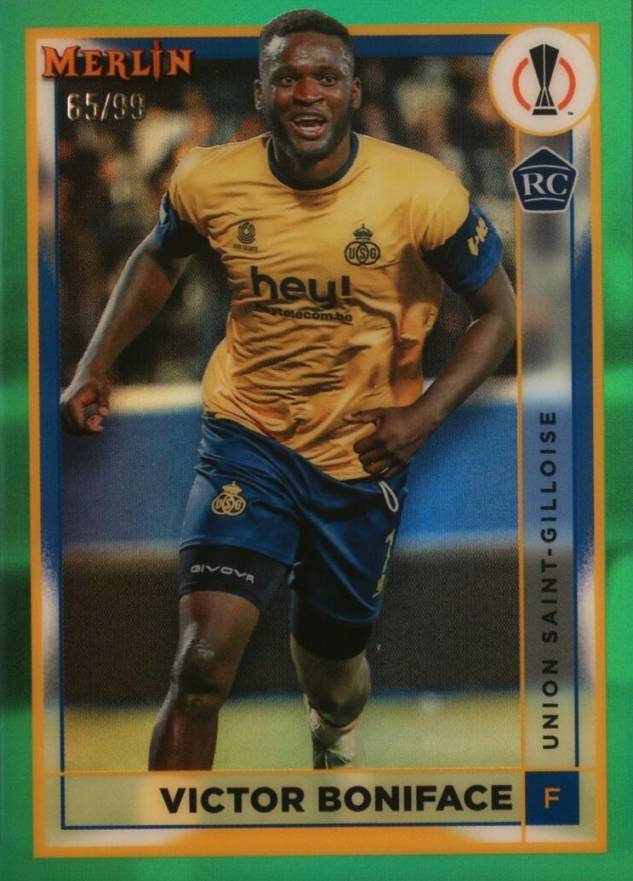 2022 Topps Merlin Chrome UEFA Club Competitions Victor Boniface #142 Soccer Card