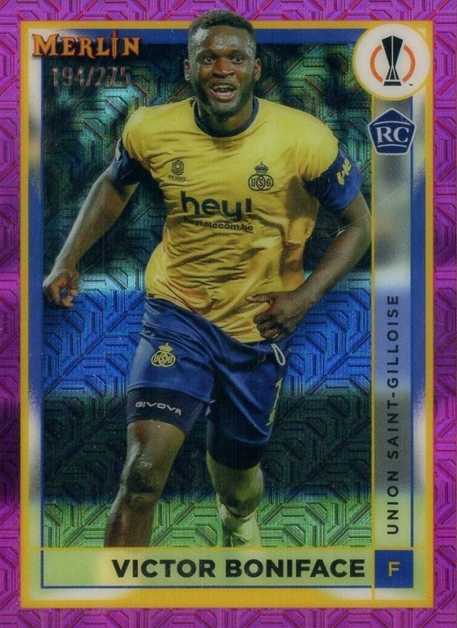 2022 Topps Merlin Chrome UEFA Club Competitions Victor Boniface #142 Soccer Card