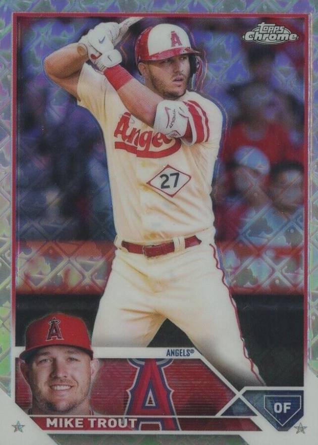 2023 Topps Chrome Logofractor Edition Mike Trout #27 Baseball Card