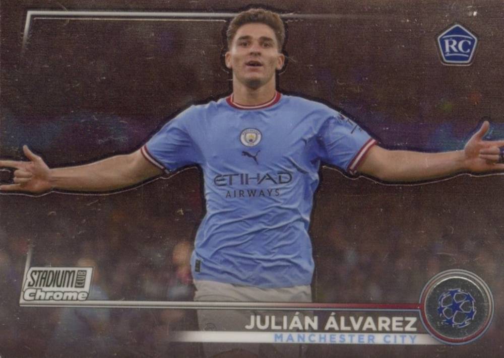 2022 Topps Stadium Club Chrome UEFA Club Competitions Julian Alvarez #14 Soccer Card