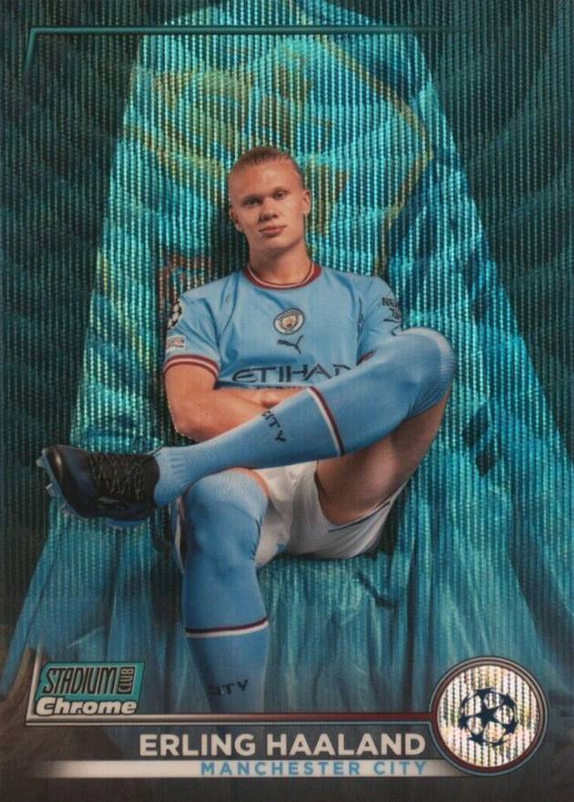 2022 Topps Stadium Club Chrome UEFA Club Competitions Erling Haaland #92 Soccer Card