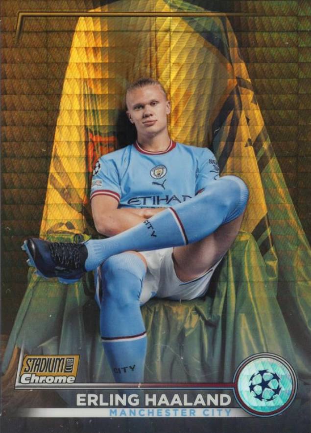 2022 Topps Stadium Club Chrome UEFA Club Competitions Erling Haaland #92 Soccer Card