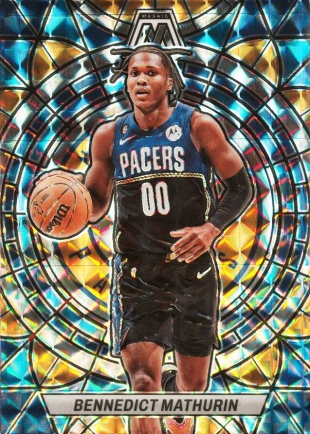 2022 Panini Mosaic Stained Glass Bennedict Mathurin #1 Basketball Card