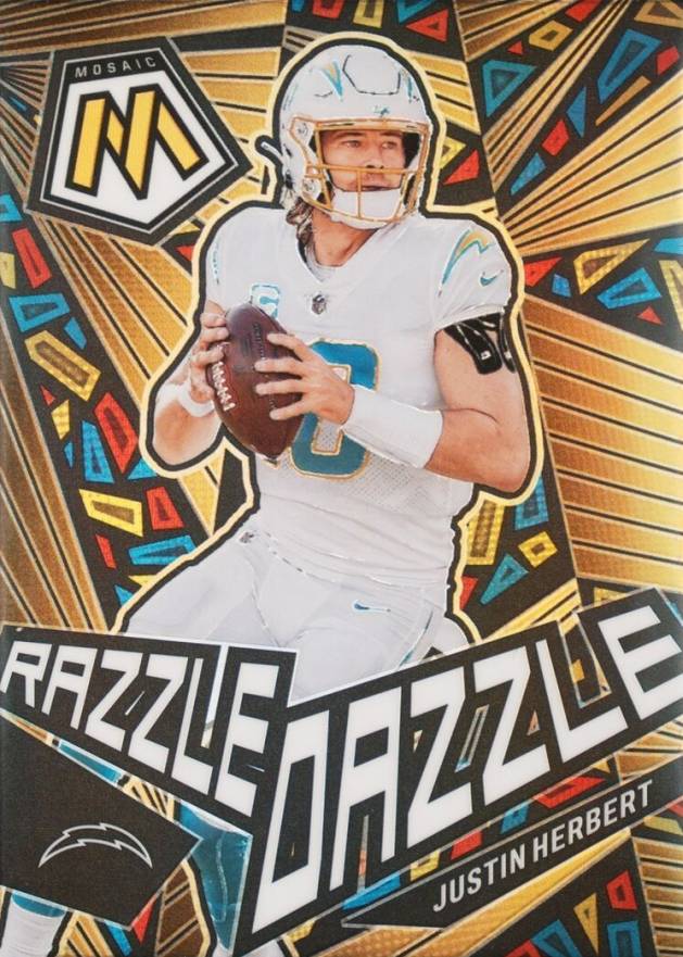 2023 Panini Mosaic Razzle Dazzle Justin Herbert #RD2 Football Card