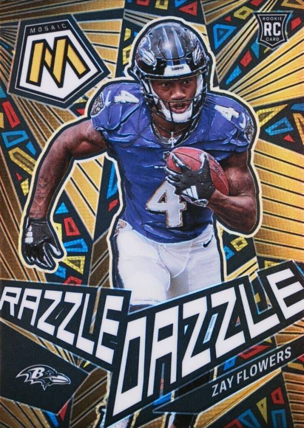 2023 Panini Mosaic Razzle Dazzle Zay Flowers #RD26 Football Card