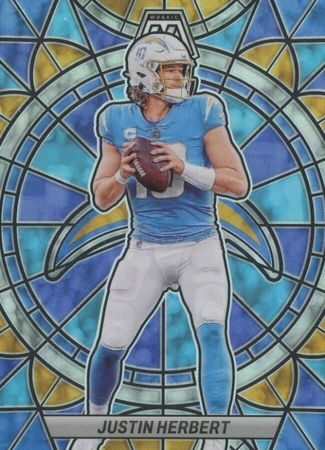 2023 Panini Mosaic Stained Glass Justin Herbert #SG8 Football Card