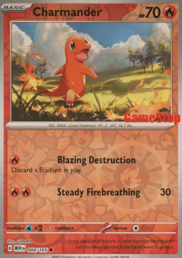 2023 Pokemon Mew EN-151 Charmander #004 TCG Card