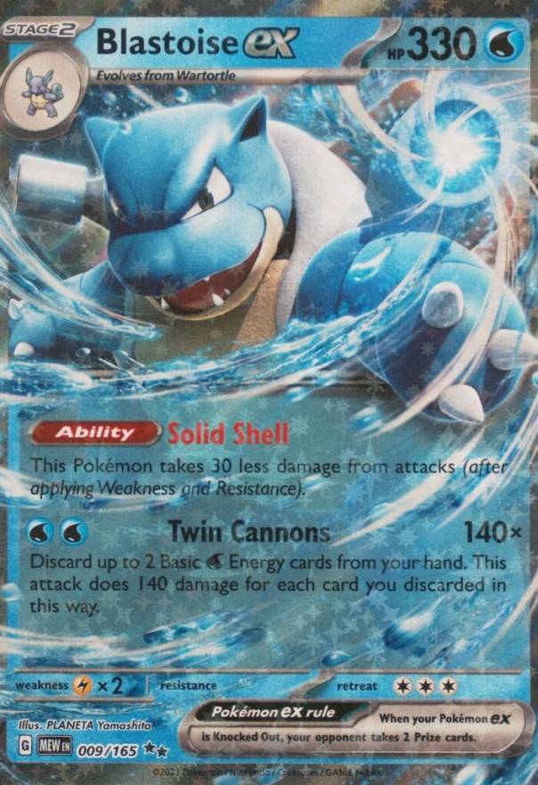 2023 Pokemon Mew EN-151 Blastoise EX #009 TCG Card